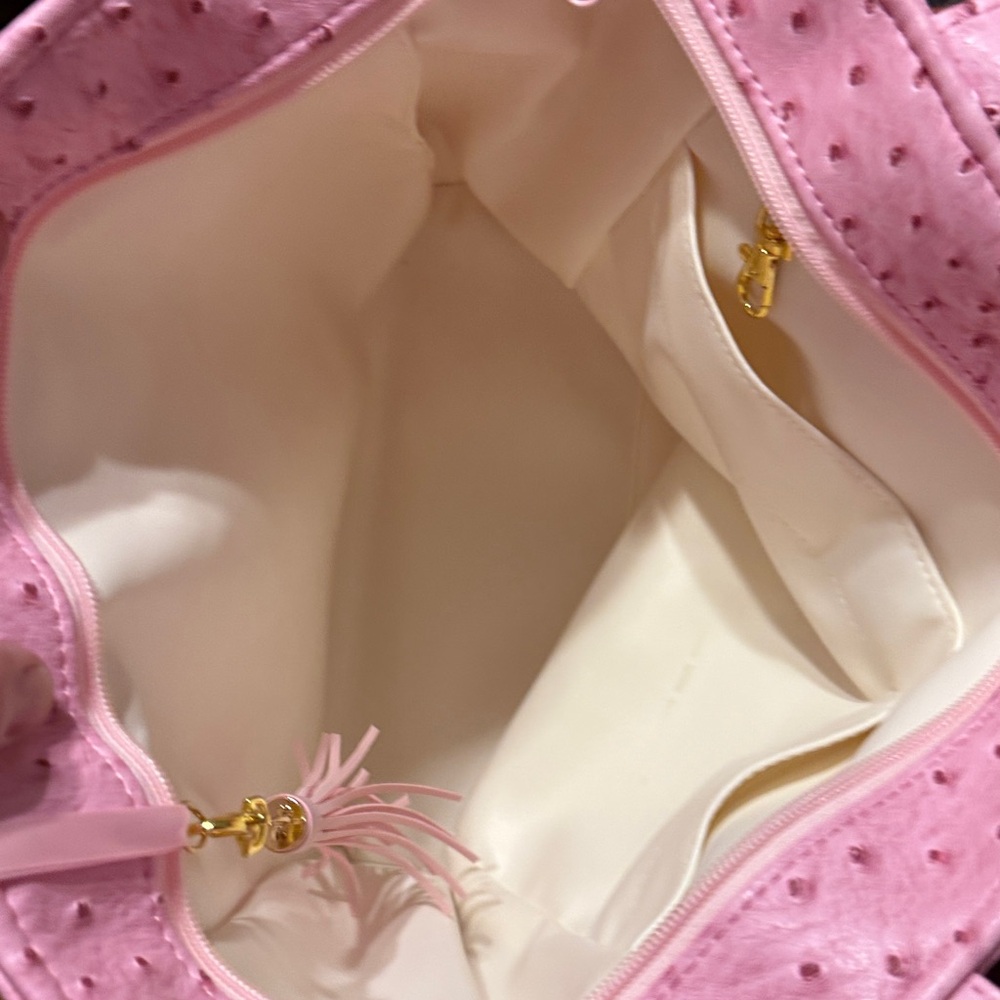 Makeup Junkie Blush Ostrich Tote Bag - Picture 4 of 5